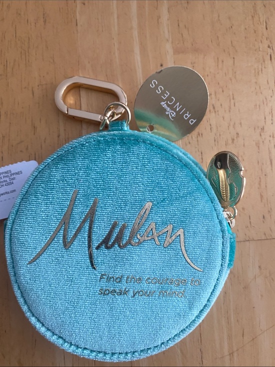 Bath & Body Works Handbags - Bath & Body Works Disney Princess Mulan Round Teal bag charm Coin Pouch NWT